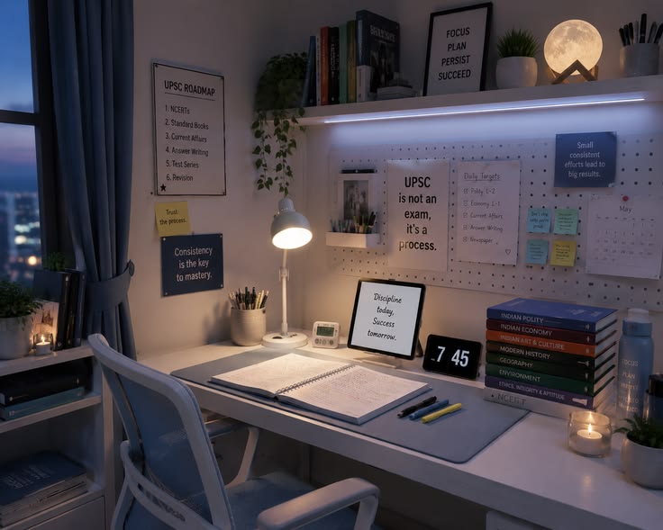 Structured evening program materials arranged on a desk for screen-free planning
